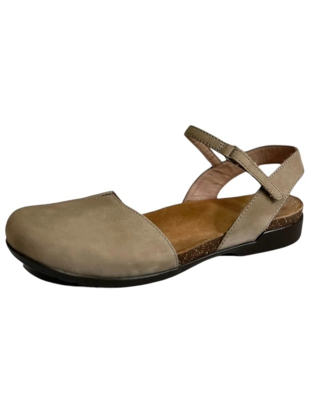 Dansko Rowan Sandals Sz 40 Sand Milled Nubuck Mary Jane Flats Orthopedic Walking
